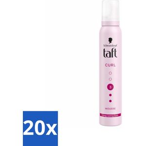 20 x Taft - Haarmousse - Curl 3 - Gedefinieerde krullen - 200 ml - Krullen - Golvend Haar - Haarmousse - Hold 3/15 - Veerkrachtige Krullen