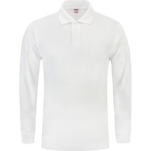 Tricorp Poloshirt lange mouw - Casual - 201009 - Wit - maat XS