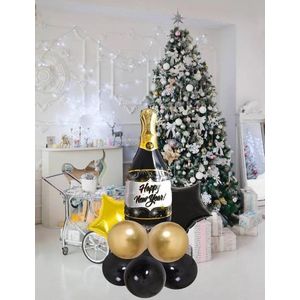 Ballonnen set - Happy New Year - Gelukkig Nieuwjaar - Oud en Nieuw - Champagne - 13-delig