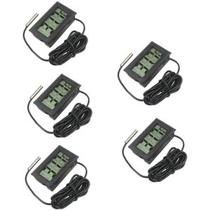 Digitale LCD Thermometer met Externe Sonde voor Koelkast, Vriezer en Aquarium - 5 Stuks