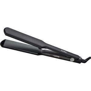 Floria Stijltang & Krultang 2-in-1 – Keramische Platen 120×42 mm – 200 °C – Snel PTC-opwarmen – 360° Draaibaar Snoer – Dual Voltage – Zwart (62 W)