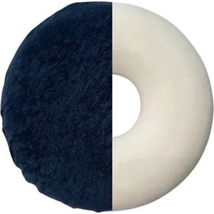 Zitring kussen van latexschuim, Ø 42 cm - kleur: Blauw - met badstofhoes- aambeien kussen