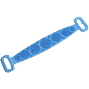 Siliconen rugscrubber, bad- en doucheborstel van siliconen-siliconen exfoliërende badhanddoek- reinigingsband voor de douche- voor mannen en vrouwen，Ideaal voor het reinigen van rug, nek, schouders, voeten en moeilijk bereikbare plekken（blauw，60cm）