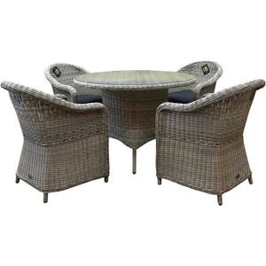 Chester Riccione dining tuinset 110cm rond 5-delig wit