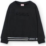 Boboli - Fleece Stretch Trui - Zwart - Meisjes 12 Jaar