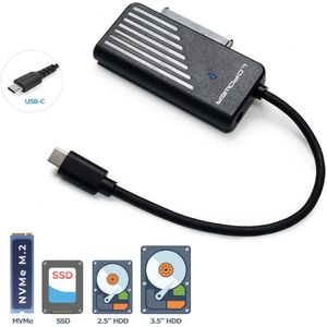 Externe Adapter USB3.2 Gen. 2x1 Tye-C naar 2,5"" SATA HDD/SSD - 3.5'' SATA HDD - NVMe M.2 SSD M-Key/B+M-Key - 10Gbps
