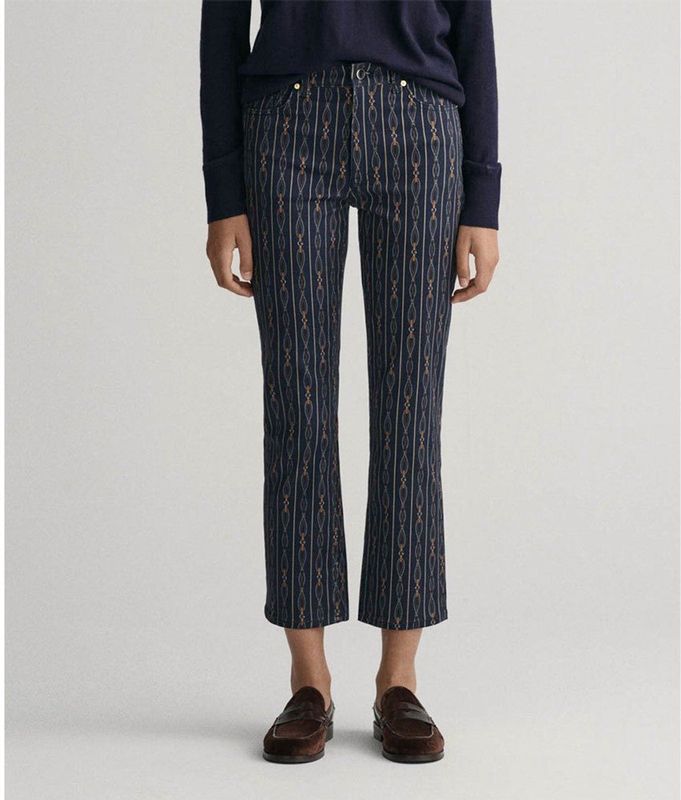 Gant Rope Cropped Flare Spijkerbroek Blauw 27 Vrouw