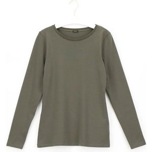 Oroblu Dames Perfect Line Cotton T-shirt Long Sleeve Military