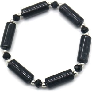 Tube Armband Dames - Kralen - Elastisch - Zwart