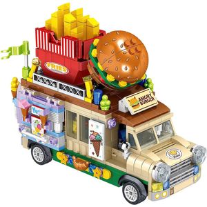 Vanaf juni beschikbaar: Ainy - Nanoblocks Hamburgertruck | City & Friends Adventure | Classic Creator STEM speelgoed bouwpakket | Kermis & Pretpark Auto Foodtruck modelbouw voor volwassenen | 638 bouwstenen (niet compatibel met Lego of Mould King)