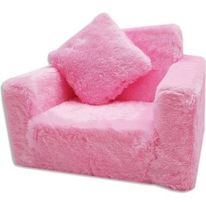 Roze kinderstoel relaxstoel - knuffelstoel met zachte bekleding
