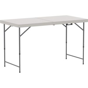 Klaptafel voor camping, extreem robuust, ideaal voor bruiloften, feesten, buffetten, tuin, picknicks, inklapbaar, voor binnen en buiten, met draaggreep, 122 cm