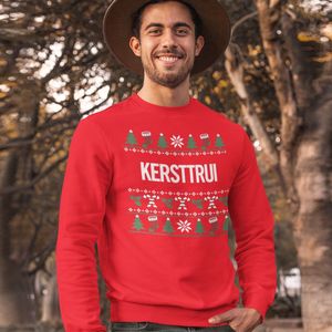 Foute Kersttrui Candy Cane - Met tekst: Kersttrui - Kleur Rood - ( MAAT XXL - UNISEKS FIT ) - Kerstkleding voor Dames & Heren