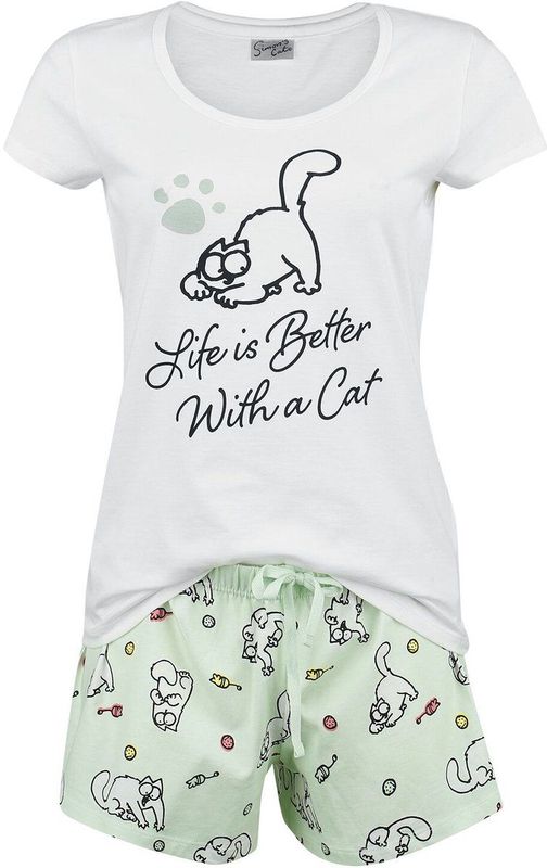 Simon's Cat - Pyjama - Meerkleurig - Life Is Better With A Cat