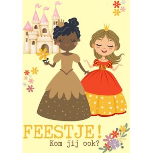 Lise Schrijft | Uitnodiging Kinderfeestje | Duurzaam | Jongen | Meisje | 12 ECO-kaarten | Prinses | Kasteel | met leuke SLUITSTICKER | inclusief witte ENVELOP |