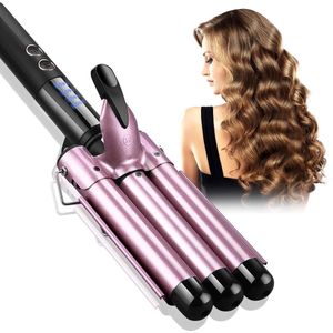 JVJH 25mm Krultang,Adjustable Waver Golvende Stijlen, Beachy Look, Wafel Krullen 140℃-200℃ Temperatuurinstellingen, Pro Styling Tool met Geïntegreerde Standaard,roze