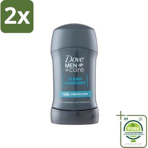 Dove - Deodorant - Stick Clean Comfort - Zachte bescherming - 50 ml - Voordeelverpakking - 2 stuks - Deodorant - Dove