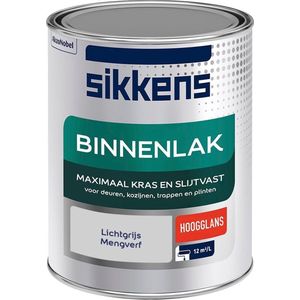 Sikkens Binnenlak - Verf - Hoogglans - Mengkleur - Lichtgrijs - 1 liter