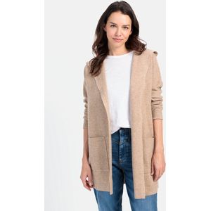 camel active Lange cardigan met capuchon - Maat womenswear-XS - Beige
