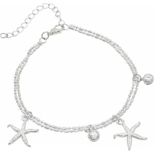 Fako Bijoux® - Enkelbandje - Enkelsieraad - Zeester - Zilverkleurig