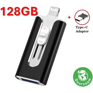 Eletrova® USB Stick | Draagbare USB Stick | Telefoon Opslag | Opslag 128GB | Incl. Adapters | Voor Apple, Android & Windows