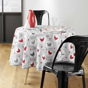Wicotex - Tafellaken - Tafelkleed Kip - Polyester - Kleur Grijs - Rond 180cm