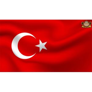 Partychimp Turkse Vlag Turkije - 90x150 Cm - Polyester - Rood/Wit