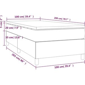 vidaXL - Boxspring - met - matras - stof - taupe - 100x200 - cm