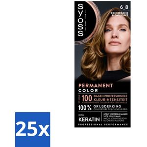 25 x SYOSS - Permanent Coloration 6-8 - Haarverf - Permanente Haarkleuring - Donkerblond - Grijsdekking - Haarverzorging - Haarmasker - Syoss