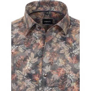 Bruin Venti Overhemd Kent Boord Met Motief Modern Fit - L