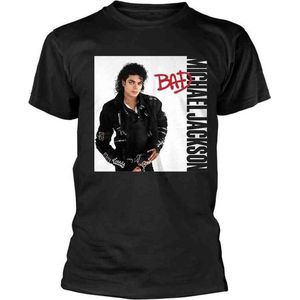 Michael Jackson Heren Tshirt -M- Bad Zwart