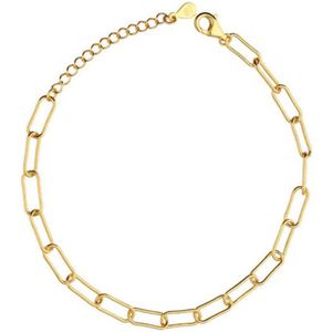 Paperclip Chain Armband - Verguld Paperclip Armband Dames - Goudkleurige Armband Dames - Verguld Echte Zilver 925 - Amona Jewelry