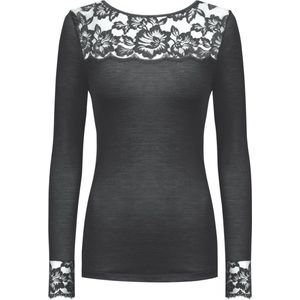 Mey T-shirt long sleeve Serie Wool Love kant 66015-515 thunder grey-L/XL