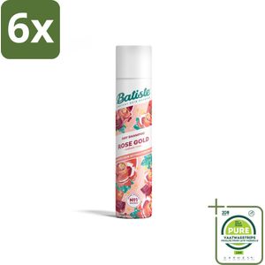 Batiste - Rose Gold - Droogshampoo - Zachte Rozengeur - Verfrist en Zorgt Voor Volume - 200ml - Voordeelverpakking - 6 stuks - Droogshampoo - Haarverfrissend