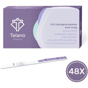 Telano Zwangerschapstest Extra Vroeg Premium 48 stuks Dipstick 6 Dagen Eerder - Zwangerschapstesten Strip Extra Gevoelig - Extra Brede Strip van 5mm