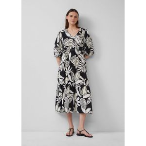 Jurk - Maxi-jurk - Lichte en Luchtige Stof - Romantische All-over Print - V-hals