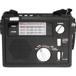 VirtuQuality® Emergency Radio - Draagbare Radio - Windbaar & Batterij - Met Mobiel Opladen - SOS Alarm - Voor Noodgevallen