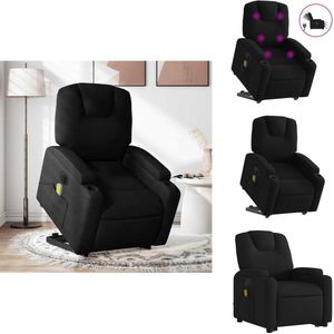 vidaXL Sta-op-massagestoel - Sta-op-massagestoelen - Massagestoel - Sta-opstoel - Sta-op-massagestoel elektrisch verstelbaar stof zwart