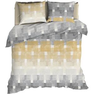 Romanette Brixen Dekbedovertrek - Tweepersoons - 200x200/220 cm - Beige/Grijs