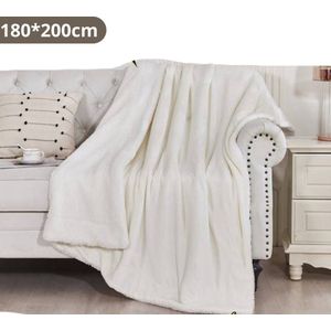 Nivard Deken - Pluche - Wollen - Dekentje - Fleece - Plaid - Knuffeldeken - Bank Deken - 1 Persoons - Beige