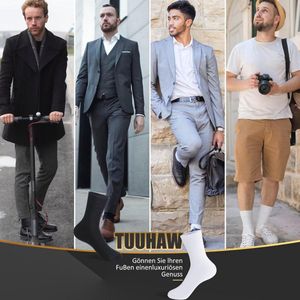 12 Paar Zakelijke Sokken voor Heren en Dames - Comfortabele Ademende Katoenen Crew-Sokken in Zwart en Wit