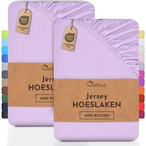 NatureMark - Hoeslakens - Lila/Lavendel - 2-pak - 100% Katoen - 70x140 cm