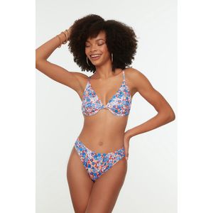 Trendyol Tweedelige Bikiniset Met Blauw Bloemmotief Tbess22Bt0009