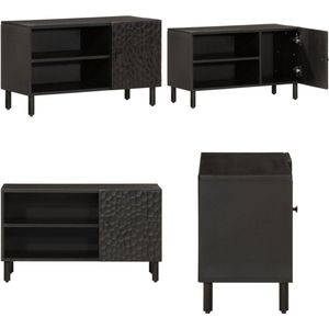 vidaXL Tv-meubel 80x31x46 cm massief mangohout zwart - Tv-meubel - Tv-meubelen - Tv Kast - Opbergkast