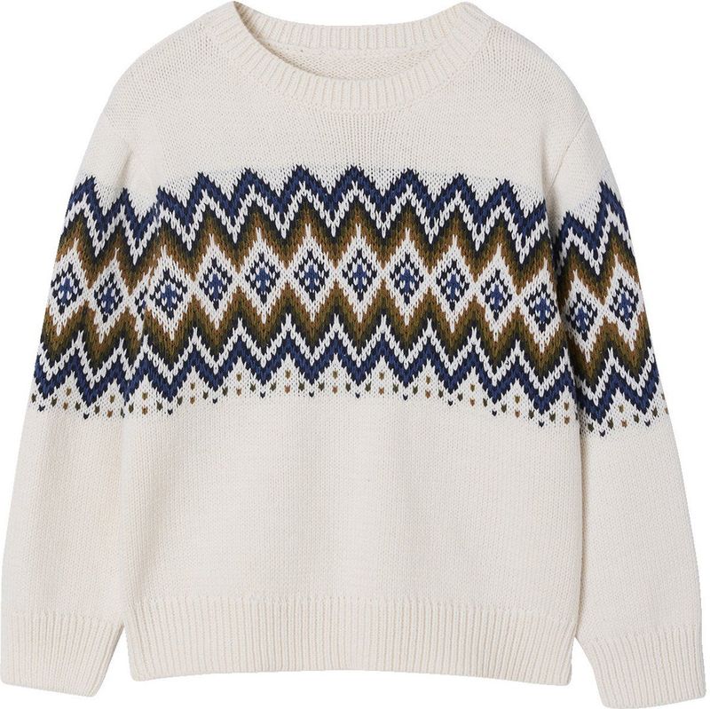 Jacquard Trui - Ecru - Lange Mouwen - Jongens