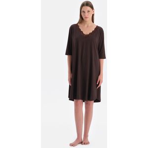 Dagi Nachthemd met Driekwart Mouwen en V-hals