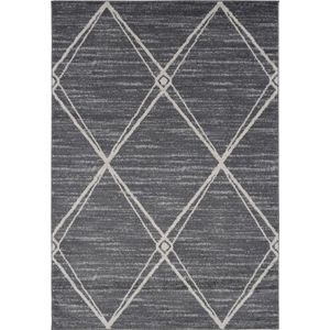 Vercai Rugs Firenze Collectie - Laagpolig Vloerkleed - Polypropyleen - Grijs / Crème - 120x170 cm