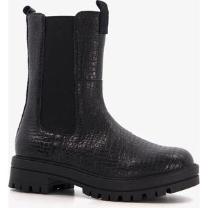 Blue Box meisjes chelsea boots met crocoprint - Zwart - Maat 25