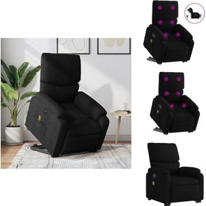 vidaXL Elektrische Sta-op-massagestoel - Elektrische Sta-op-massagestoelen - Sta-opstoel - Staopstoel - Sta-op-massagestoel elektrisch verstelbaar stof zwart