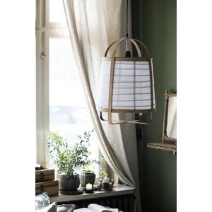 IB Laursen Hanglamp wit bamboe Ø:37cm